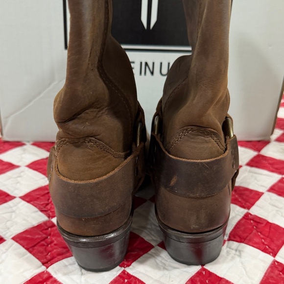 Frye Dark Brown Leather Moto Boots - Picture 3 of 5